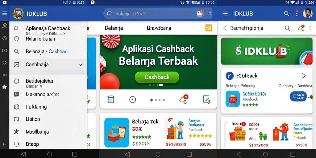 Tampilan antarmuka IDKLUB yang sederhana dan mudah digunakan untuk cashback.
