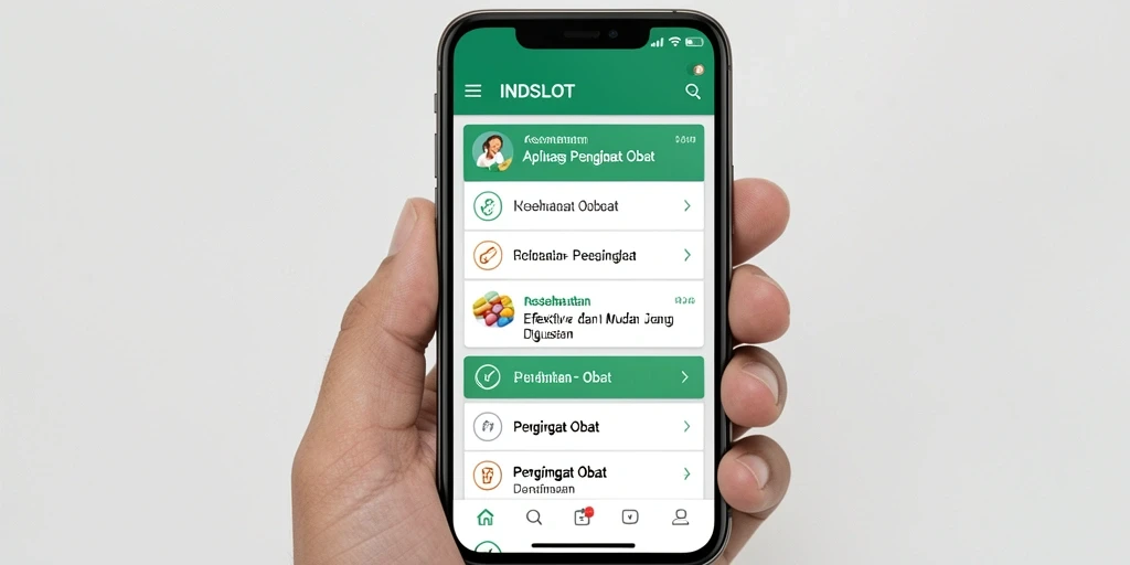 Antarmuka aplikasi Pengingat Obat INDSLOT yang intuitif dan menarik.