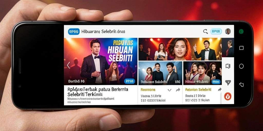 Tampilan antarmuka RP66 yang menarik dan informatif untuk berita selebriti.