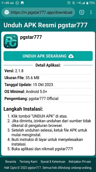 Unduh APK pgstar777 untuk Pengguna Android di Indonesia