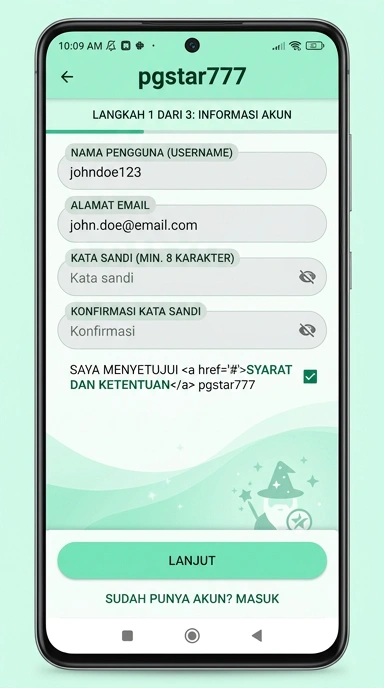 Panduan Registrasi Akun pgstar777 untuk Pengguna Android